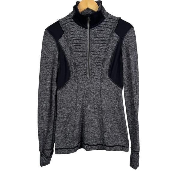 Lululemon Run Your Heart Out Pullover Heathered Black Sweatshirt Size 6 - Picture 1 of 12